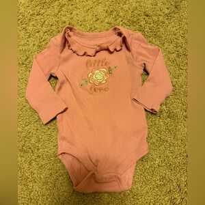 Charming Pink Baby Bodysuit with Floral Design